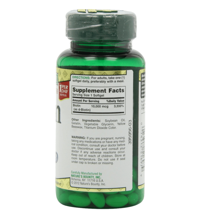Nature's Bounty Biotin 10000 MCG Softgels 120 Count