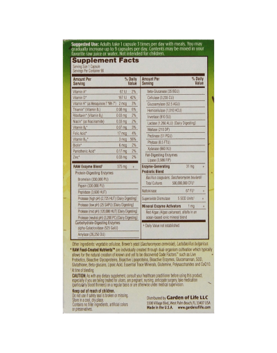 Garden of Life RAW Enzymes(TM) Men 90 Capsules
