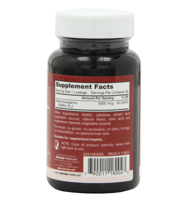 Jarrow Formulas Methylcobalamin (Methyl B12) 5000mcg 60 Lozenges