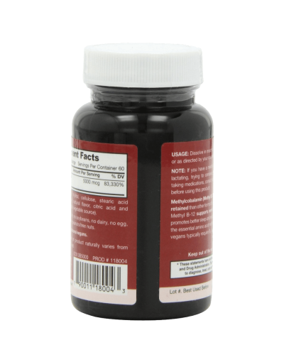 Jarrow Formulas Methylcobalamin (Methyl B12) 5000mcg 60 Lozenges