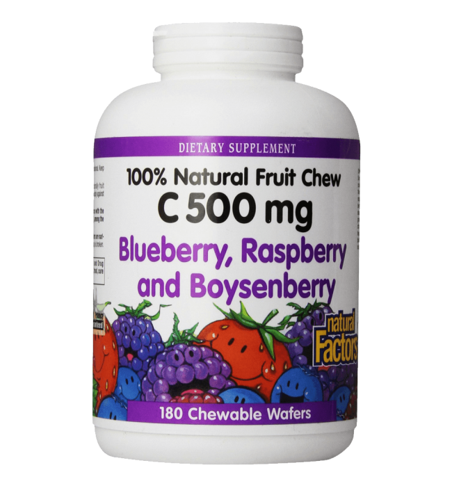 Vitamin C Blueberry Raspberry Boysenberry Chewables 500mg Wafers 180-Count